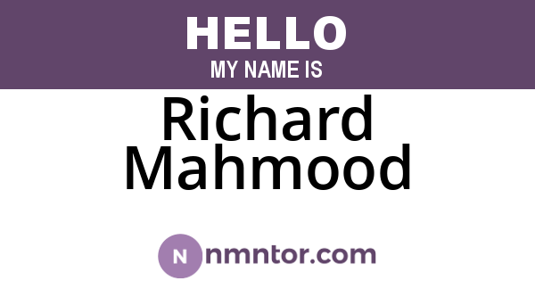Richard Mahmood