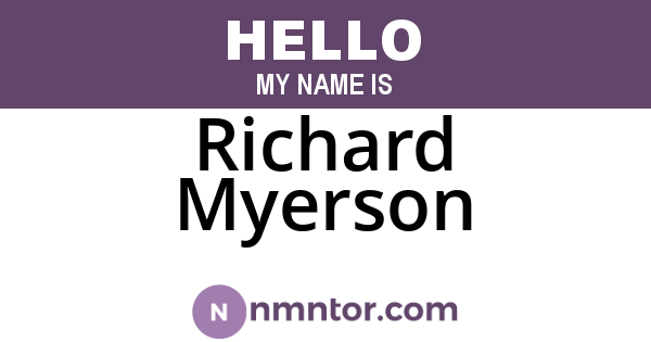 Richard Myerson