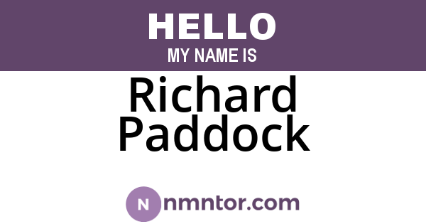 Richard Paddock