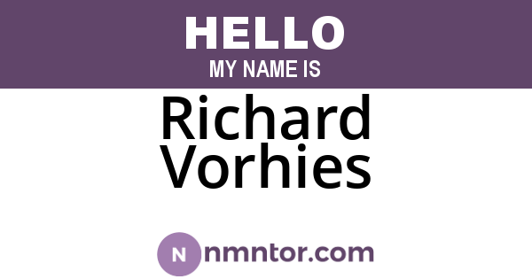 Richard Vorhies