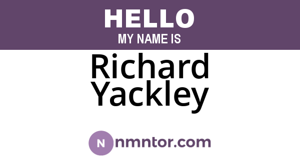 Richard Yackley