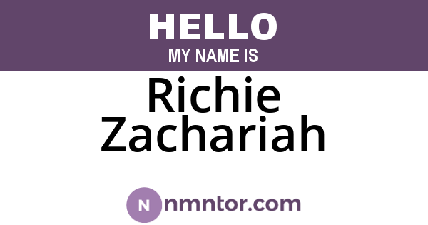 Richie Zachariah