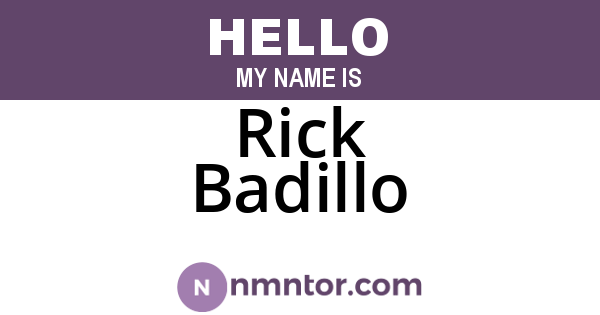 Rick Badillo