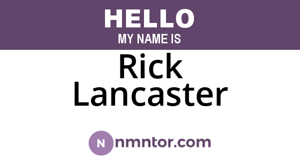Rick Lancaster