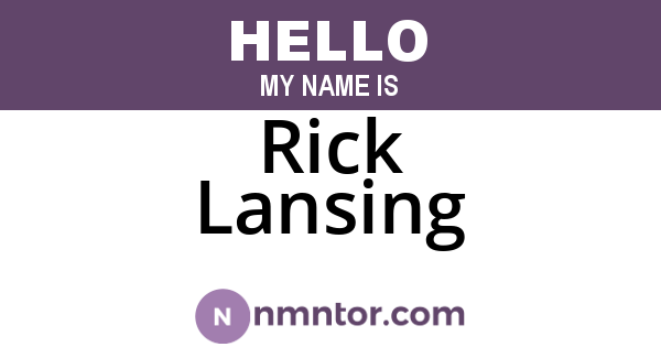 Rick Lansing