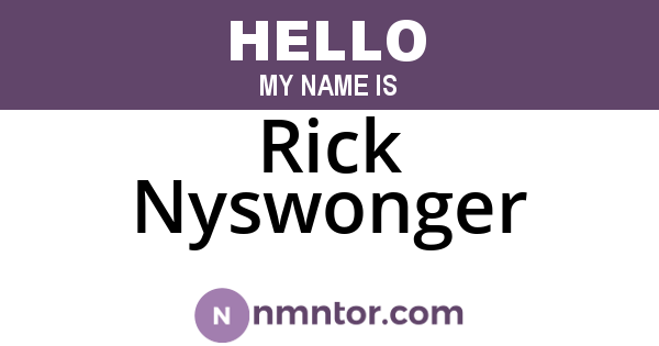 Rick Nyswonger