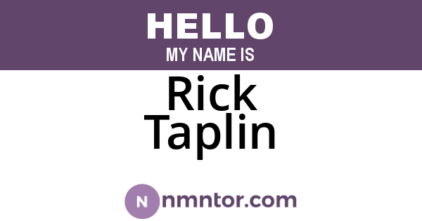 Rick Taplin
