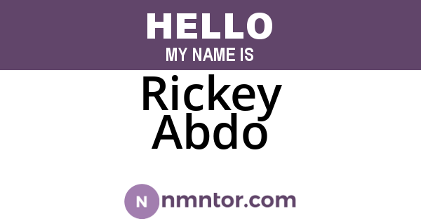 Rickey Abdo