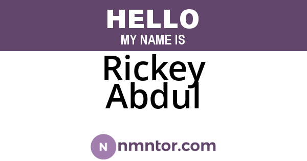 Rickey Abdul