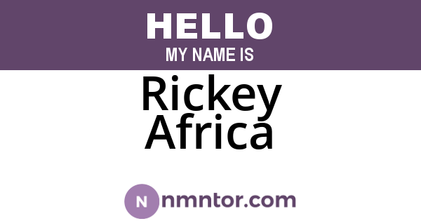 Rickey Africa