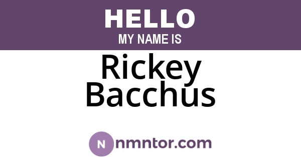 Rickey Bacchus