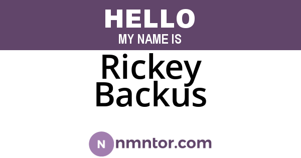 Rickey Backus