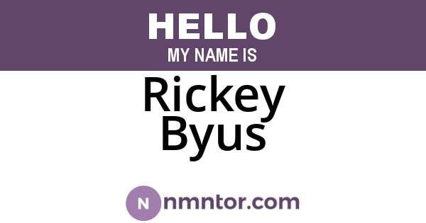 Rickey Byus