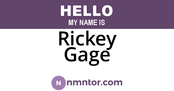 Rickey Gage