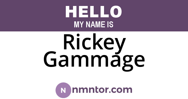 Rickey Gammage