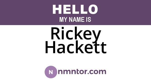 Rickey Hackett