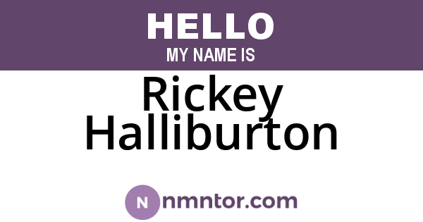 Rickey Halliburton