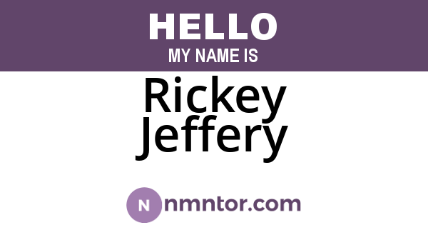 Rickey Jeffery