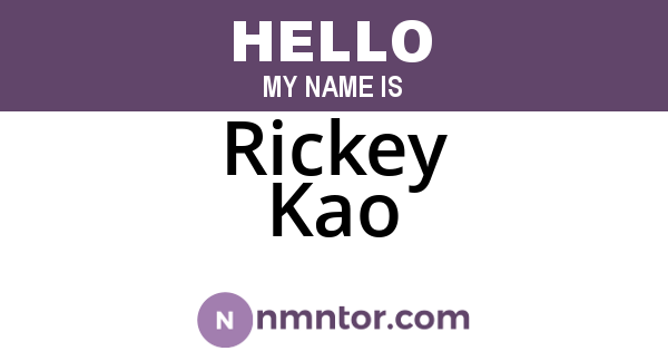 Rickey Kao