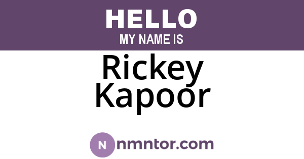 Rickey Kapoor