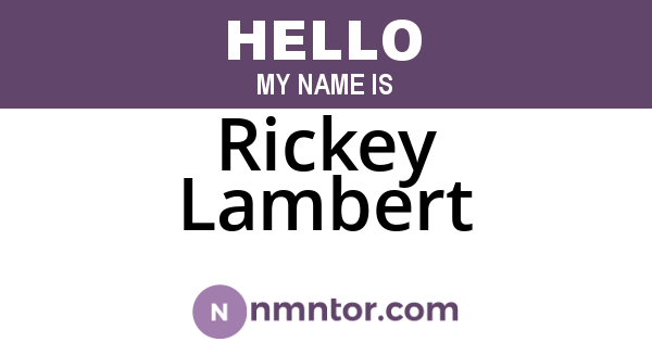 Rickey Lambert