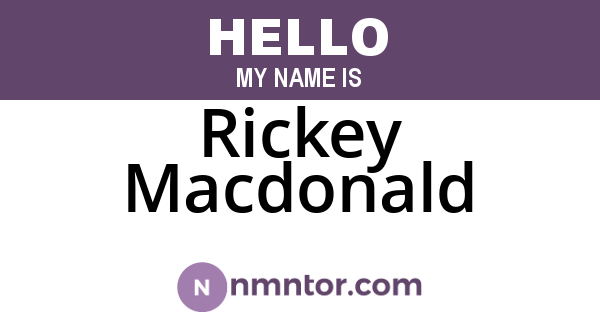 Rickey Macdonald