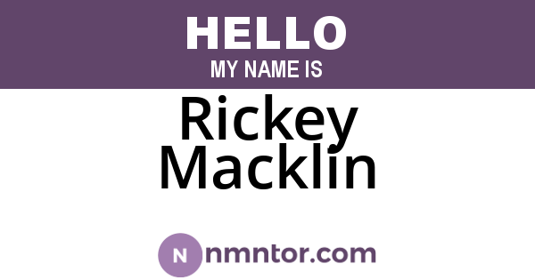 Rickey Macklin