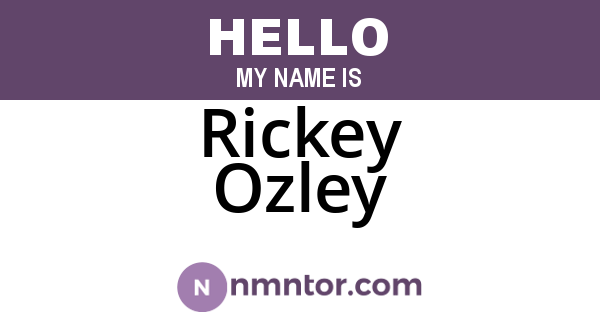 Rickey Ozley