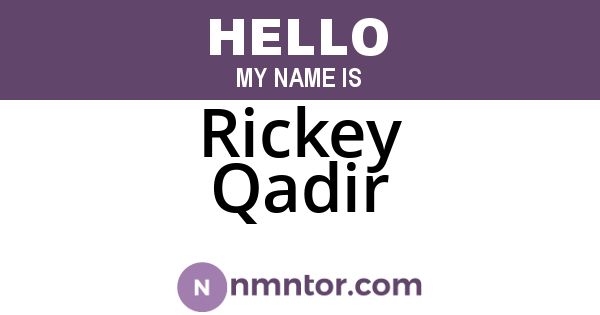 Rickey Qadir