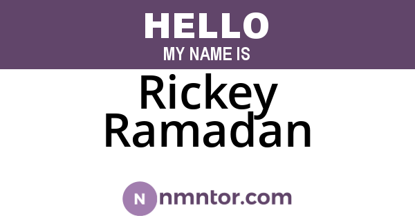 Rickey Ramadan