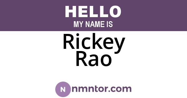Rickey Rao