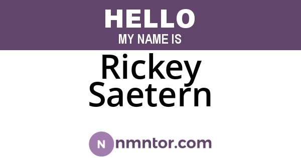 Rickey Saetern