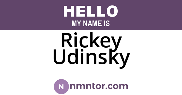 Rickey Udinsky
