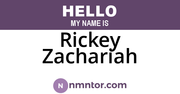 Rickey Zachariah