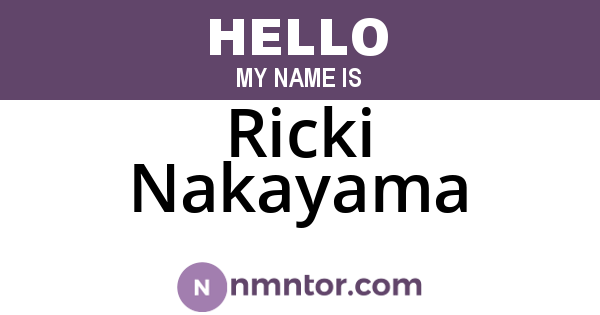 Ricki Nakayama
