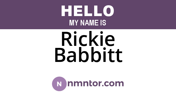 Rickie Babbitt