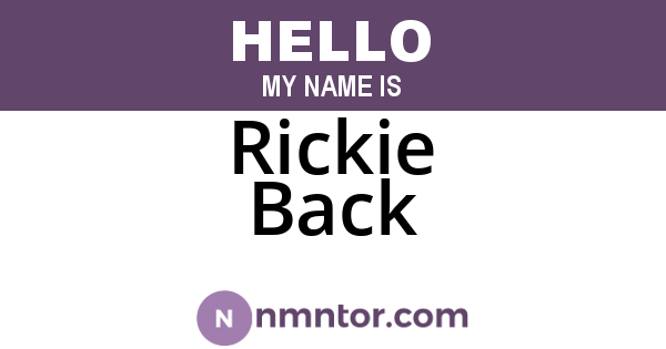 Rickie Back