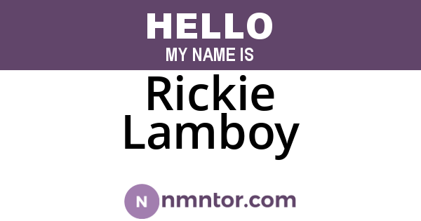 Rickie Lamboy
