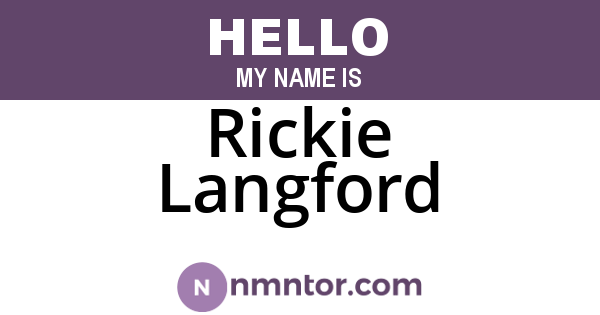 Rickie Langford