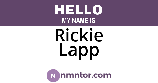Rickie Lapp