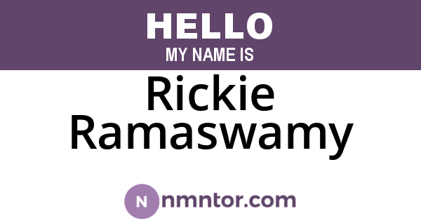 Rickie Ramaswamy