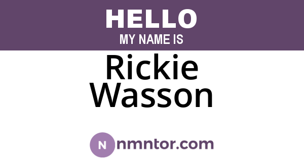Rickie Wasson