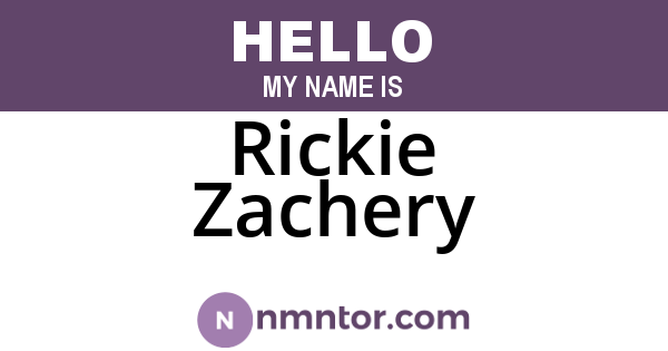 Rickie Zachery