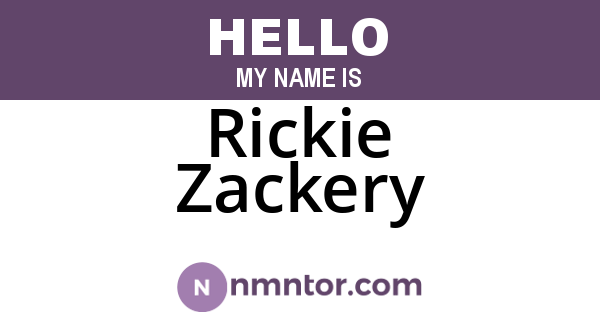 Rickie Zackery