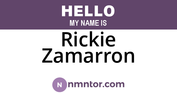 Rickie Zamarron