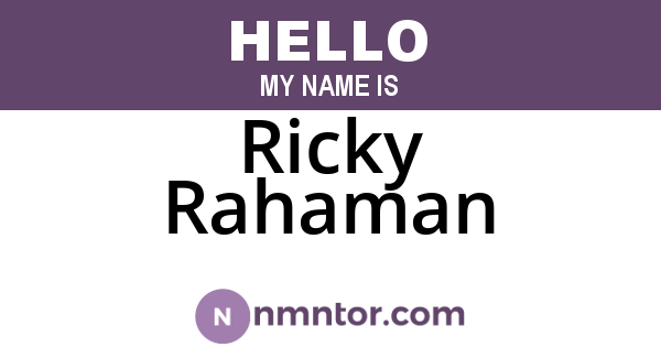 Ricky Rahaman