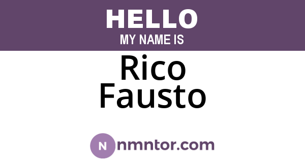 Rico Fausto