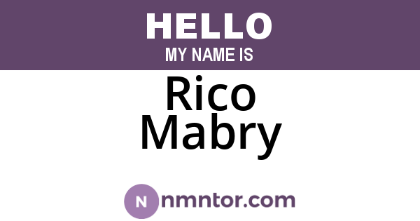 Rico Mabry