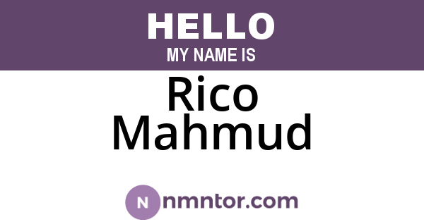 Rico Mahmud