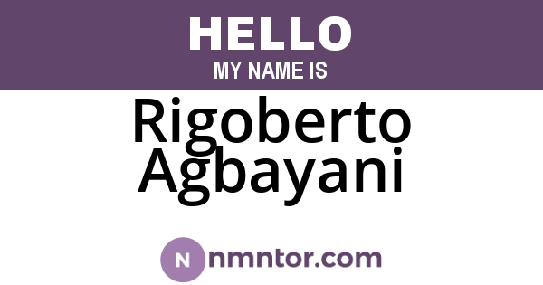 Rigoberto Agbayani